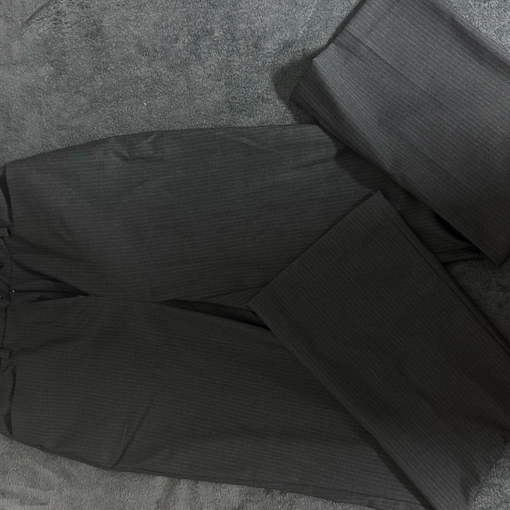 Calvin Klein Charcoal Pinstripe Trousers For Women